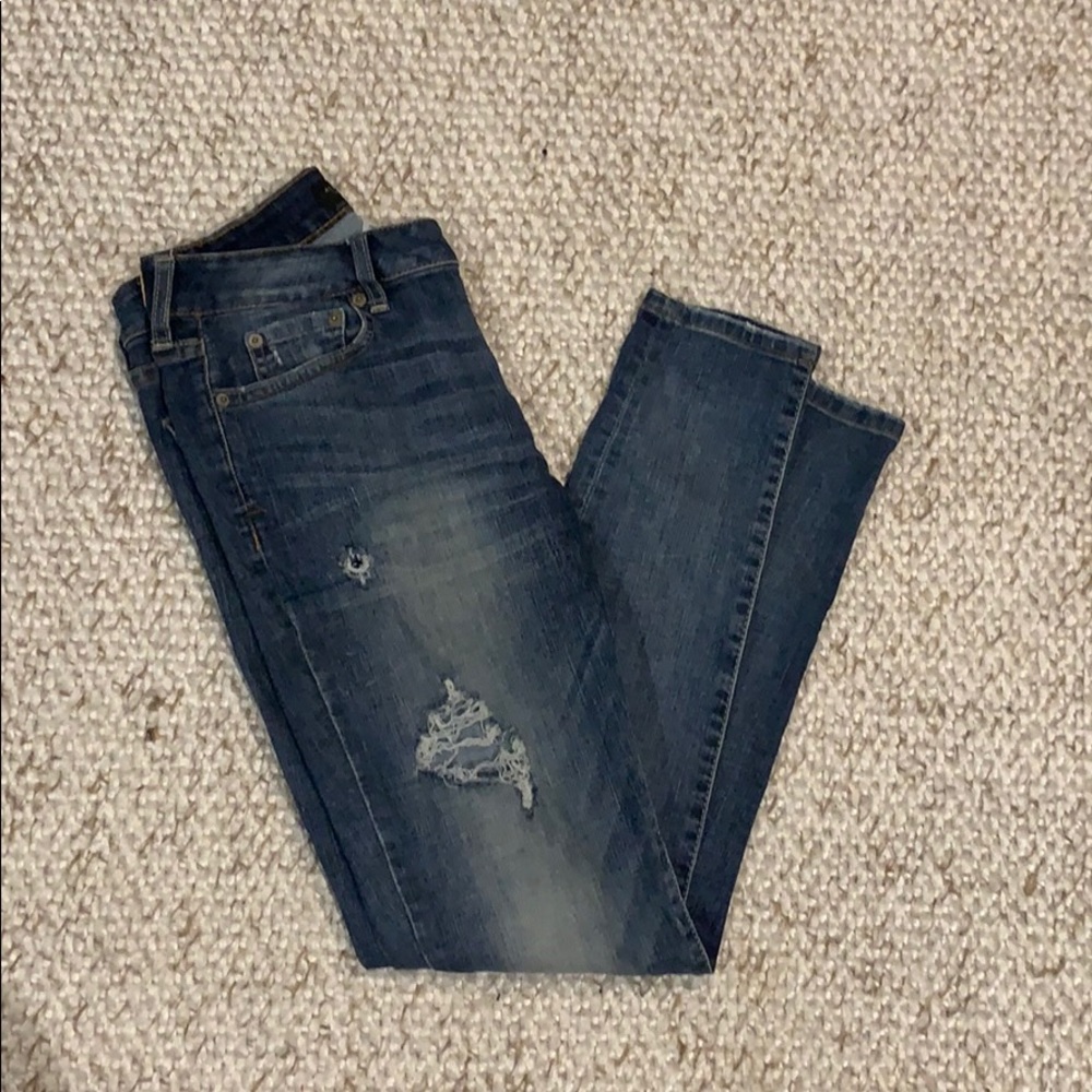 Aeropostale jeggings medium wash, ripped, size 6